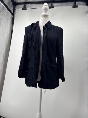 Philippe Adec Black Button-Front Women's Blazer